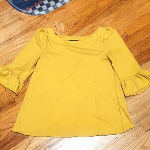 Modcloth Yellow Ruffled Bell Sleeve Sweater XS, VGUC